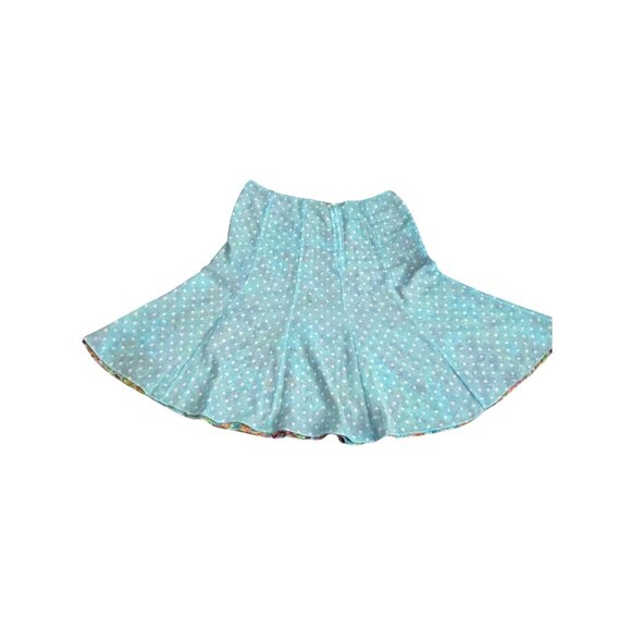 Reversible Floral & Polka Dot A-Line Skirt 27" Length 17" Waist 26" Hips Unbrand - Picture 7 of 7